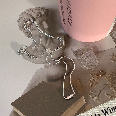 S925纯银mini蝴蝶结项链女简约大气颈链百搭毛衣链锁骨链经典送女朋友老婆情人节七夕生日礼物