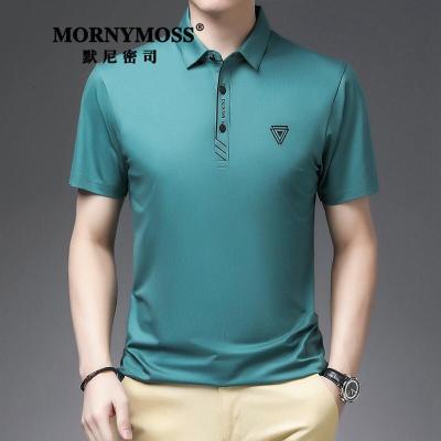 默尼密思品牌男装翻领短袖T恤男薄款中青年时尚商务纯色体恤衫2021夏季新款