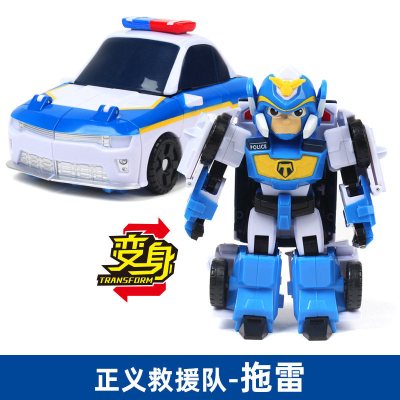 正义救援队玩具套装新款变形波利玻铂利警车汽车托雷恩施男孩玩具托雷