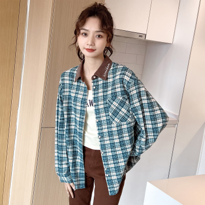 [3件8.5折41.7元,叠加优惠券]唐狮秋冬季衬衫女韩版设计感领子撞色长袖衬衣薄款外套潮