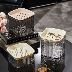 桌面茶水桶迷你小号茶叶过滤神器家用办公室茶台功夫茶沥水垃圾桶3759Z
