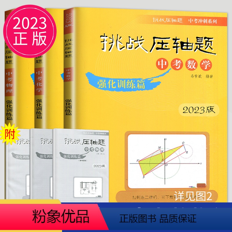 [正版]全套3册中考数理化 2023挑战压轴题中考数学物理化学强化训练篇练习册教辅导书人教版九年级真题训练题纲汇编初中