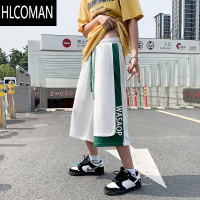HLCOMAN夏季薄款休闲七分裤男运动ins个性帅气裤子潮牌百搭潮流宽松7短裤