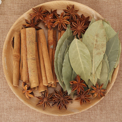 广西桂皮产地批发八角桂皮香叶花椒组合香料调料大全火锅底料正宗桂皮八角香叶草果各100g共400g均码