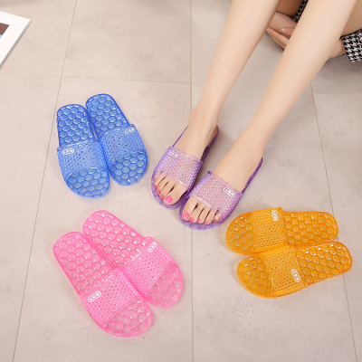 女人拖鞋夏室内居家浴室塑料防滑软底水晶透明大码凉拖PVC2月26日发完-