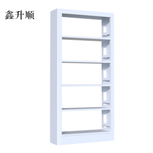 鑫升顺钢制书架置物架图书馆单双面书店阅览室货架档案架资料架单面一列一[工厂现做 7天内发货]
