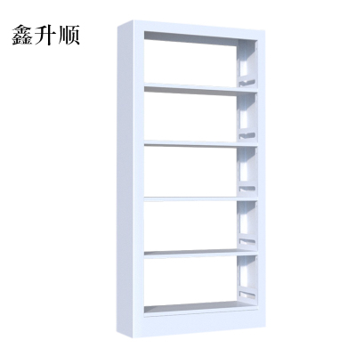 鑫升顺钢制书架置物架图书馆单双面书店阅览室货架档案架资料架单面一列一[工厂现做 7天内发货]