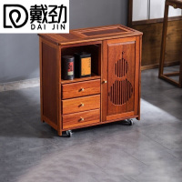 戴劲实木移动茶水柜茶桌边柜泡茶台家用烧水壶一体边柜单门三抽带盖板