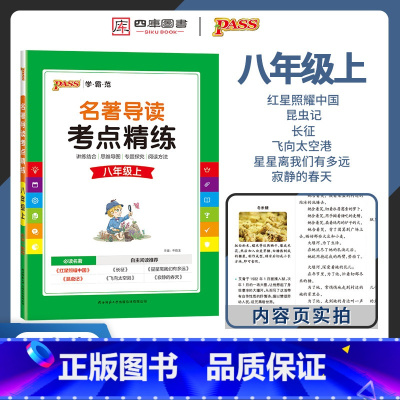 语文名著导读[优惠] 八年级/初中二年级 [正版]初中名著导读考点精练二8八年级上册初中必读语文一本通读与精练文学名