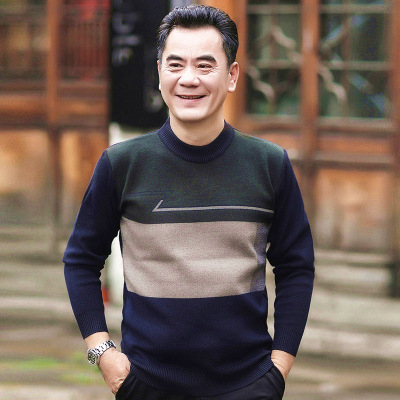 【多色可选】加厚男士毛衣秋冬休闲中年羊毛衫保暖爸爸装工厂直销_294