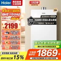 海尔(Haier)燃气热水器天然气家用无级变频水伺服恒温五段微火七重净水健康洗智能KE5 16升[下置风机+轻音低噪]