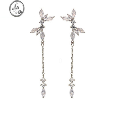 JiMi「绮丽梦境」长款流苏耳饰925银蚊香盘耳夹无耳洞女耳坠耳钉耳环