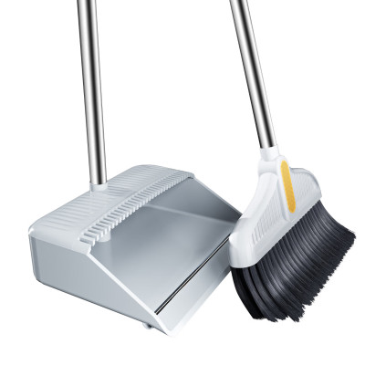 百家好世bjhs1-0937扫把簸箕套装-大号灰色梳齿扫把+簸箕(嵌金属管)