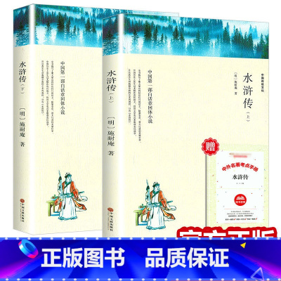 水浒传[全套2册] [正版]带注释导读 赠同步考点水浒传上下2册 原著完整版无删减 四大名著之一 青少年版高中生初中生小