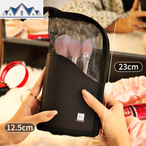 化妆刷收纳包便携外出卷袋眉笔收纳盒眼影美妆刷桶ins旅行化妆包 三维工匠 黑色/LA003