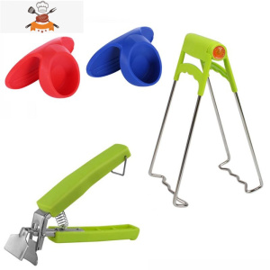 敬平微波炉防烫手套烘焙专用可高温手套加厚隔热烤箱专用手套 2个拇指夹+1个提盘器+1个夹碗器烘焙手套