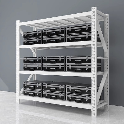 易企采 120*40*200CM每层承重100KG 仓储货架仓库储物置物架工厂多层收纳轻型铁架子电商快递货架