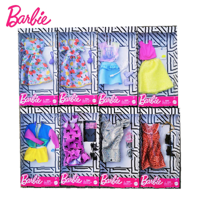 芭比(Barbie)娃娃小公主玩具芭比衣服夏日周末两件套装女孩玩具过家家衣橱时尚配件套装FND47红色