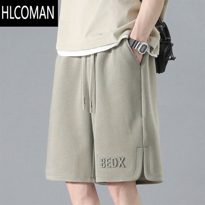 HLCOMAN美式高街运动短裤男夏季薄款钢印裤子直筒宽松休闲五分裤