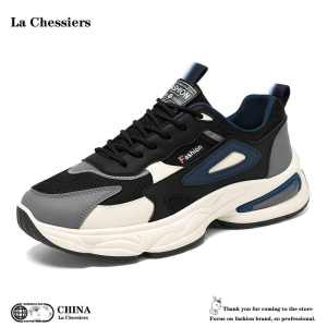 La Chessiers春秋季男鞋新款透气网面青少年运动鞋韩版潮流百搭厚底休闲老爹潮鞋
