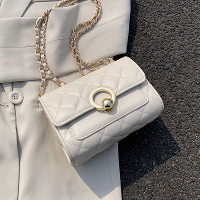 夏天洋气小包包女包2020新款潮时尚链条菱格包百搭单肩斜挎小方包