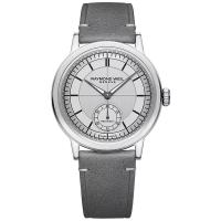 Raymond Weil男士瑞士自动机械表银灰盘40mm商务休闲简约大气皮质表带