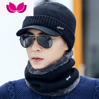 七斓帽子男冬天加绒毛线帽加厚针织帽潮青年韩版套头棉帽冬季帽男保暖