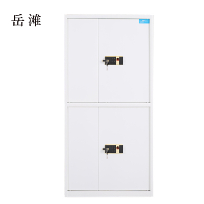 岳滩保险柜铁皮资料柜矮柜办公室储物柜通双节白色指纹锁900*420*1850