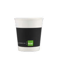 祥铁 一次性杯子水杯办公家用加厚结婚纸杯黑色豆浆喝水纸杯100只 包