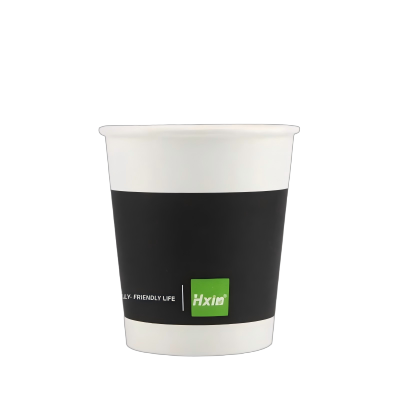 祥铁 一次性杯子水杯办公家用加厚结婚纸杯黑色豆浆喝水纸杯100只 包