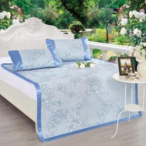 家柏饰(CORATED)家纺春夏凉席三件套折叠席子枝间花茗冰丝席[聚] 枝间花茗冰丝席 1.8m（6英尺）床