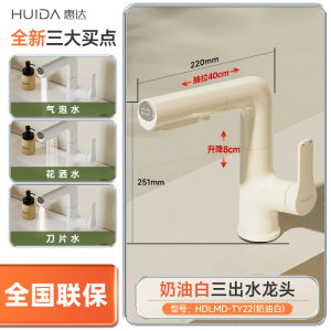 惠达(HUIDA)-TY22 抽拉式洗脸盆水龙头家用洗手盆升降万向 抽拉式洗脸盆水龙头家用洗手盆升降万向旋转冷热面盆龙头