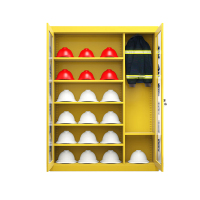 锦北 安全帽存放柜工地车间头盔摆放柜工厂安全帽放置柜 黄色26顶+挂衣