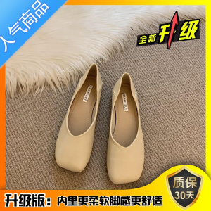 SUNTEK2023新款软底豆豆鞋女鞋乐福鞋一脚蹬懒人鞋奶奶鞋平底晚晚鞋单鞋