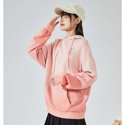 [3件8.5折118.9元,叠加优惠券]唐狮卫衣女春秋季连帽渐变上衣韩版宽松少女学院风套头衫百搭