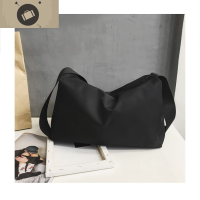 单肩包男潮牌休闲日系大容量斜挎包男生街头潮流嘻哈个生包包艾狄伊娃黑色收藏加购送小礼物