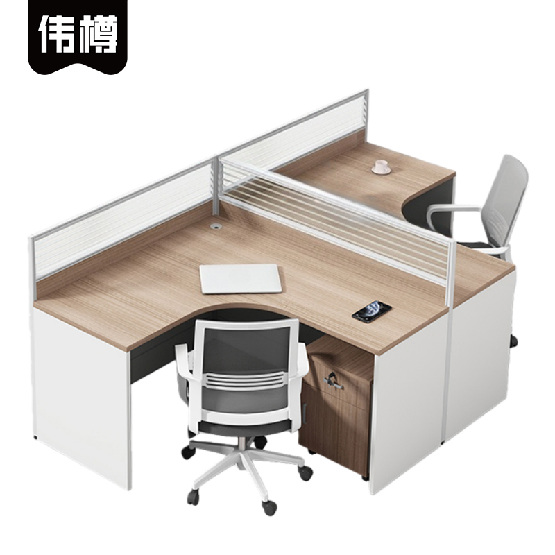 伟樽屏风工位双人位带柜椅240*140*110cm套