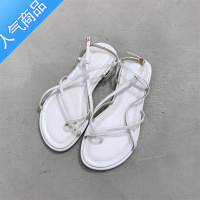 SUNTEK小众软底细带夹脚趾凉鞋女2023年夏季新款韩版平底舒适百搭罗马鞋