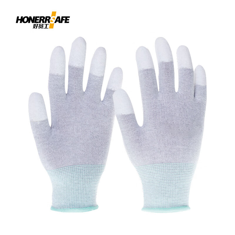 好员工 T400 13针碳纤维pu涂指手套10双*2