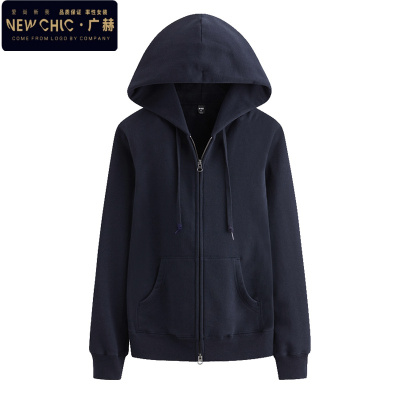 广赫拉链卫衣女2021春秋带帽衫运动休闲上衣棉开衫连帽宽松灰色外套卫衣