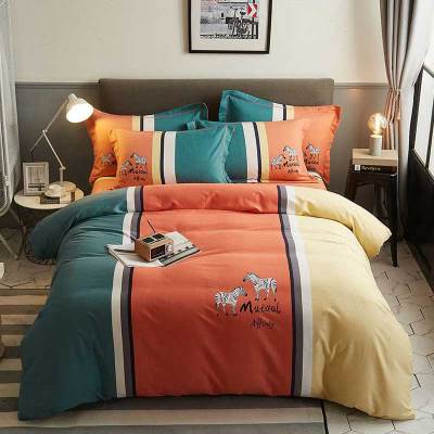 安居先森焕彩喷气全棉印花单人床三件套活性印染员工宿舍常用0.9米床/1.2米床D1550