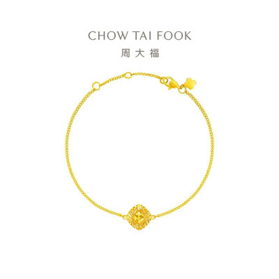  周大福 爆闪鱼鳞足金黄金手链计价(工费360) EOF1268