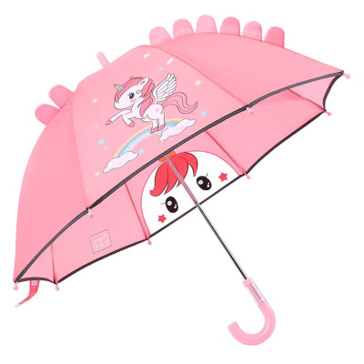 甜甜仔儿童卡通长柄伞幼儿园宝宝男女童小孩学生卡通上学小伞轻便恐龙独角兽伞