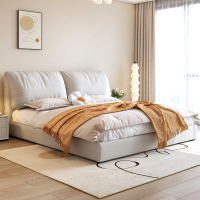 大象耳朵真皮床现代简约主卧室双人床软包科技布储物床轻奢大婚床