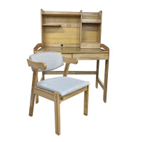 亿铁(YI TIE)实木书桌椅带书架一体写字桌椅