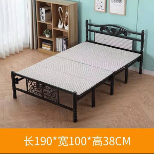 三金鑫 加固折叠床双人1.5/1.0米办公室午休硬板铁架四折1.2简易单人午睡家用