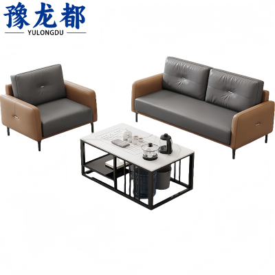 豫龙都沙发组合1+2+茶几套