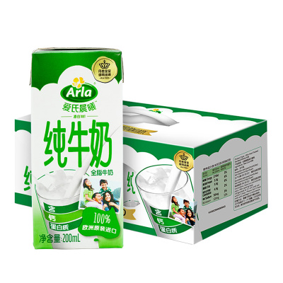 19.9元包邮  Arla 爱氏晨曦 全脂牛奶 200ml*10盒 礼盒装