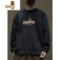 YANXU二本针圆领卫衣男2023秋装新款打底衫男士宽松大码男装潮