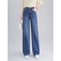 20266春季新款百搭时尚牛仔高腰中弹直筒显身高质感长裤